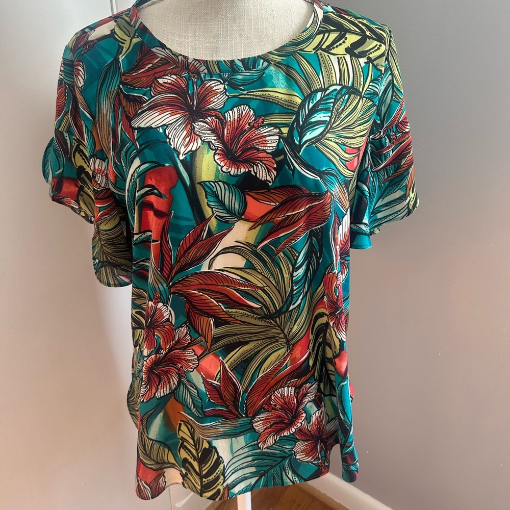 LOFT Floral Spring Print blouse, M